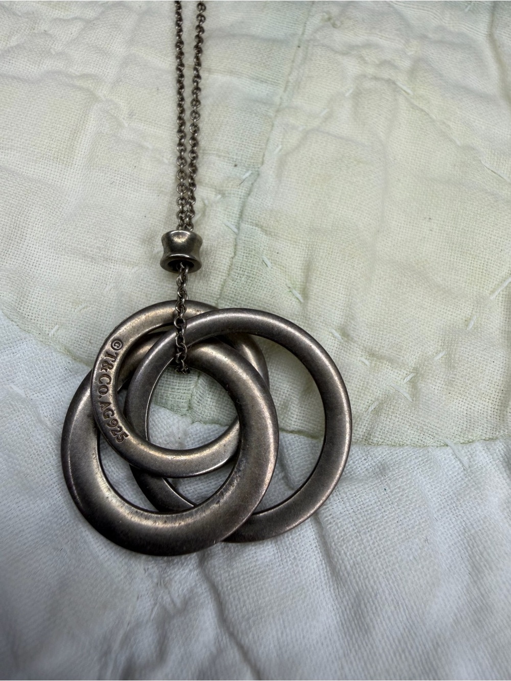 Tiffany & Co. 1837 Interlocking Circles Pendant Necklace Sterling Silver